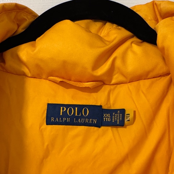 Polo Ralph Lauren Yellow Puffer Jacket with Embroidered Logo and Polo Print XXL - Picture 5 of 12